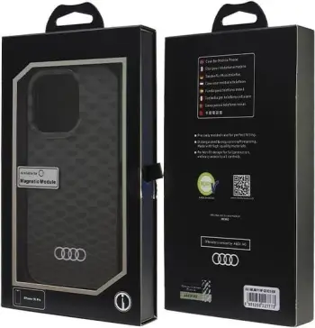 Mbështjellës Audi IML Stitching Pattern MagSafe për iPhone 16 Pro 6.3", zi