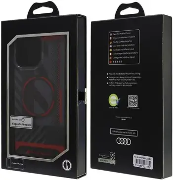 Mbështjellës Audi IML Sport MagSafe për iPhone 16 Pro Max 6.9", i zi