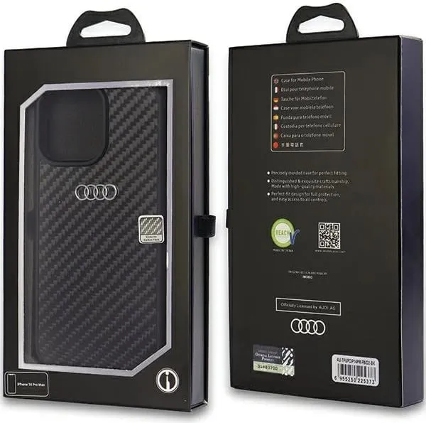 Mbështjellës Audi Carbon Fiber për iPhone 14 Pro Max 6.7", i zi - 2