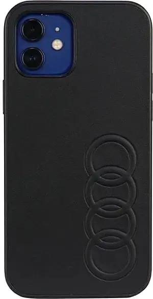 Mbështjellës Audi Synthetic Leather për iPhone 12/12 Pro 6.1", i zi