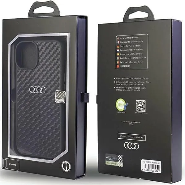 Kllapa mbrojtëse Audi Carbon Fiber për iPhone 14 6.1", hardcase, e zezë - 3