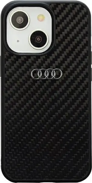 Kllapa mbrojtëse Audi Carbon Fiber për iPhone 14 6.1", hardcase, e zezë