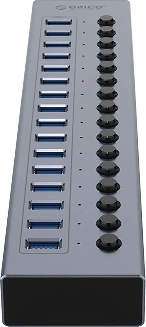 Hub USB Orico BT2U3-16AB, 16x USB-A 3.0 me çelësa, Gri - 3