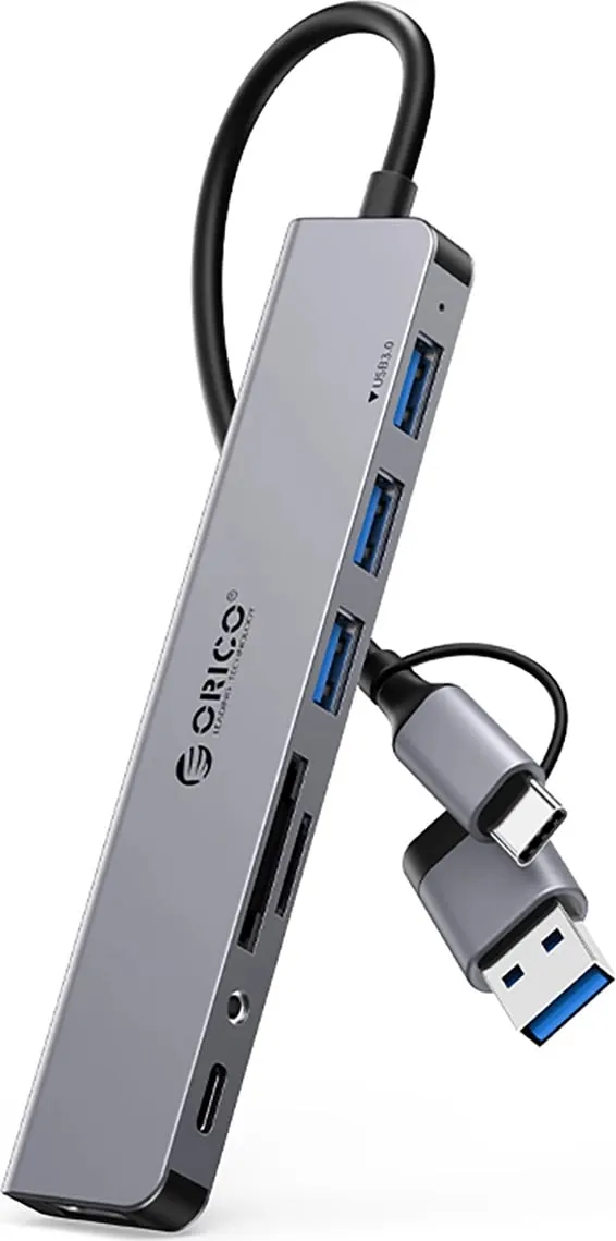 Kasë Orico YSA8-U3, 8 porta, USB-A/USB-C, Gri - 1