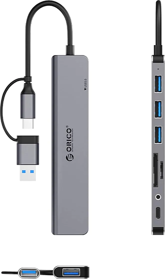 Kasë Orico YSA8-U3, 8 porta, USB-A/USB-C, Gri - 2