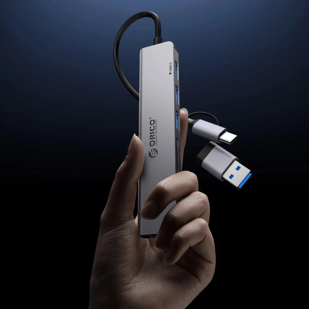 Kasë Orico YSA8-U3, 8 porta, USB-A/USB-C, Gri - 8