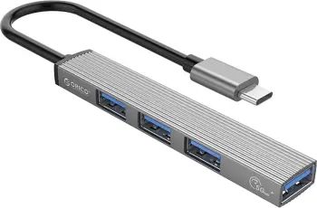 Kasë Orico AH-13, USB-C Hub, 1x USB-A 3.0 + 3x USB-A 2.0, Gri