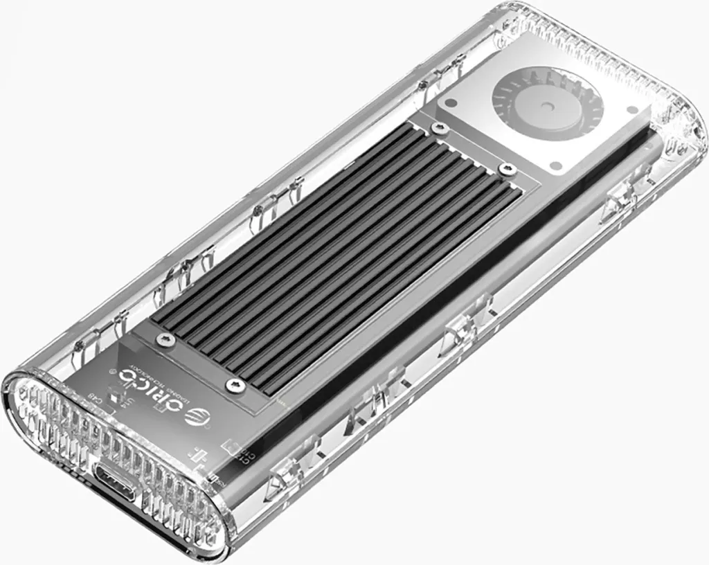 Kasë Orico TCM2-G20 për SSD M.2 NVMe, USB-C 3.2, 20Gbps, Silver/Transparent - 2