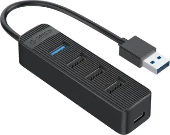 Kasë Orico TWU32-4A, 1x USB-A 3.1 + 3x USB-A 2.0 + USB-C 5V/3A, e zezë