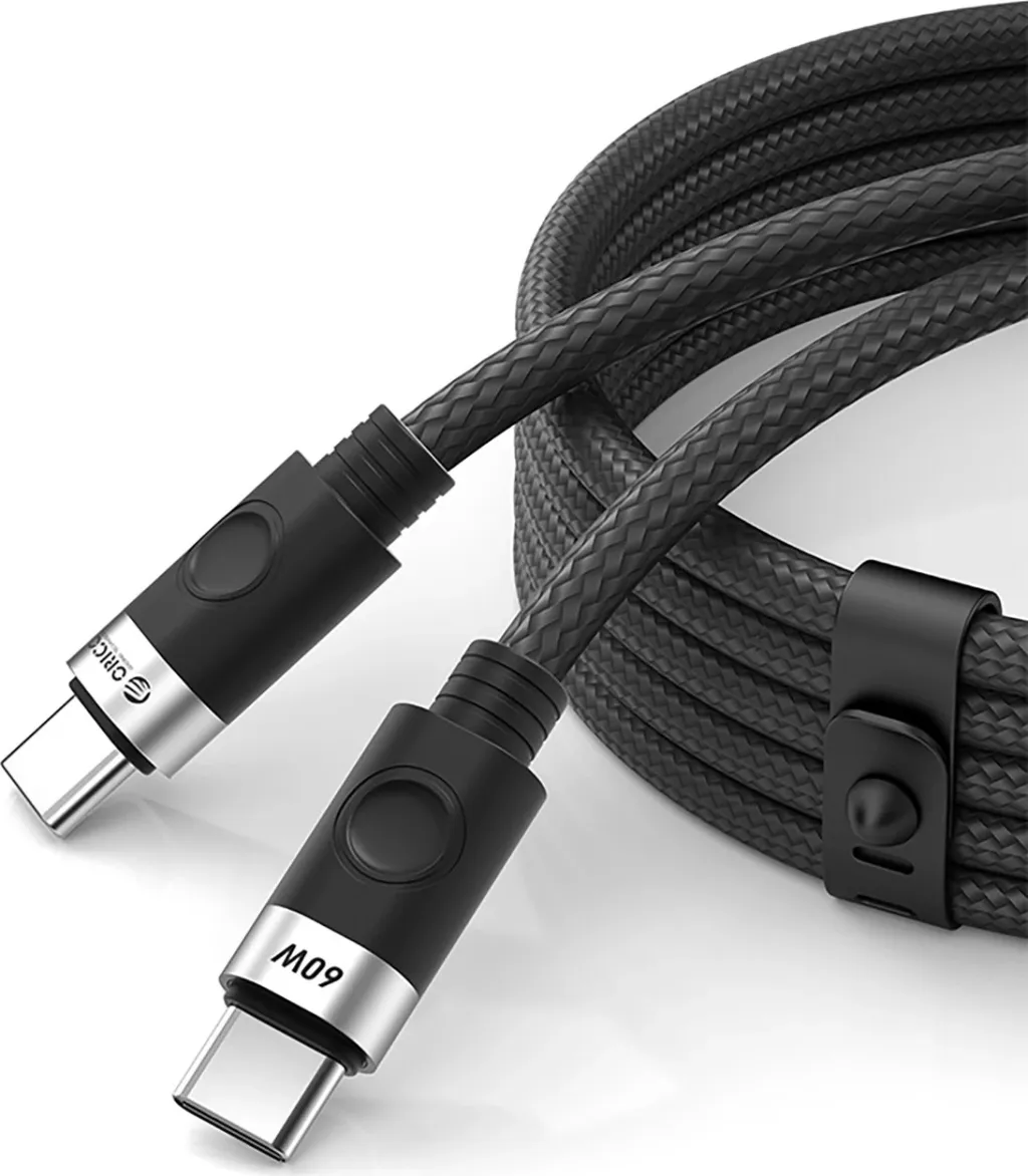 Kabllo Orico CDX, USB-C në USB-C, 1m, 60W, e zezë - 1
