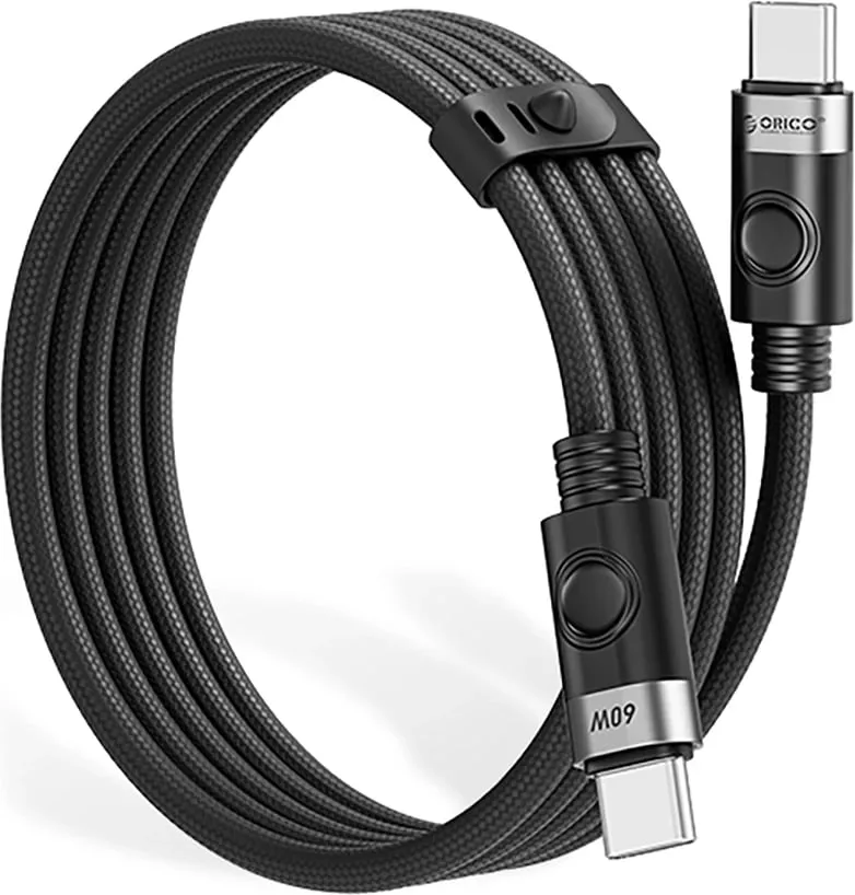 Kabllo Orico CDX, USB-C në USB-C, 1m, 60W, e zezë - 2