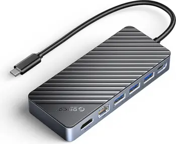 Doking station Orico OM28PR-G2 me slot M.2, 8 porte, USB-C, HDMI, Ethernet, 100W, e zezë