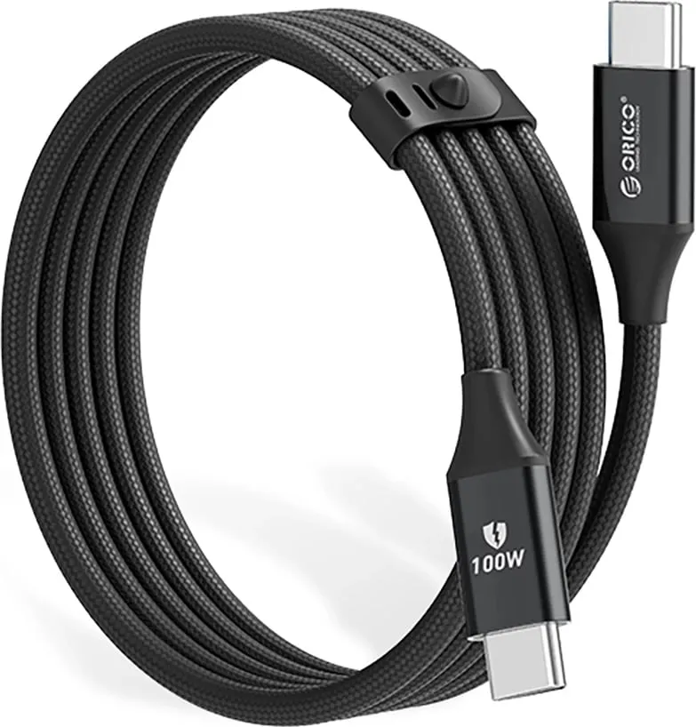 Kabllo Orico CDX USB-C në USB-C, 1m, 100W, 5A, e zezë - 2
