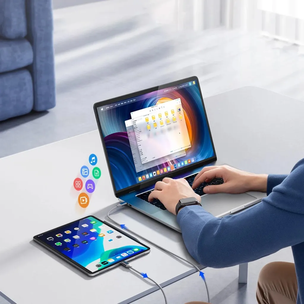 Kabllo Orico CDX USB-C në USB-C, 1m, 100W, 5A, Bardhë - 6