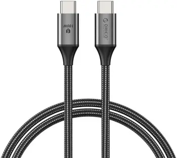 Kabllo karikimi USB-C në USB-C Orico CDX-100CC-BK-BP-IP, 100W, 1m, e zezë