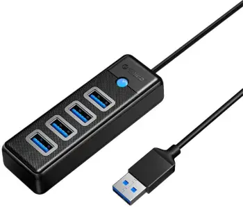 Hub USB Orico PW4U-U3-015-BK-EP, 4x USB 3.0, 5 Gbps, 0.15m, Zi