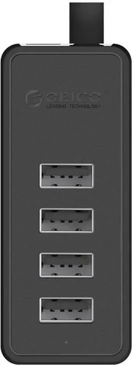USB Hub Orico W5P-100, 4x USB 2.0, 1m kabllo, e zezë - 1