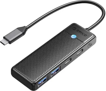 Kasë Orico PAPW2AC-C3-015-BK-EP, 4-në-1, USB-A 3.0x2, Type-C 3.0x1, PD 100W, e zezë