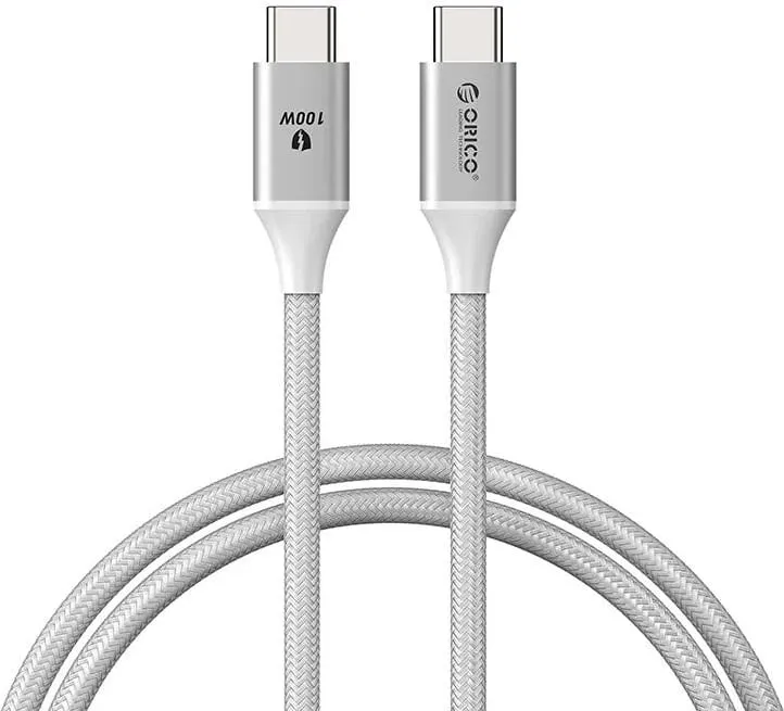 Kabllo karikimi USB-C në USB-C Orico CDX-100CC, 100W, 1m, e bardhë - 1