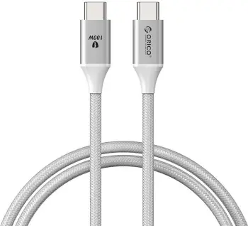 Kabllo karikimi USB-C në USB-C Orico CDX-100CC, 100W, 1m, e bardhë