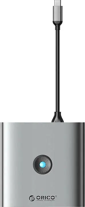 Adapter hub Orico FAX3-6PCR-GY-EP-IP, 6-në-1, HDMI 4K, 2x USB-A 3.0, USB-C, 100W PD, Gri