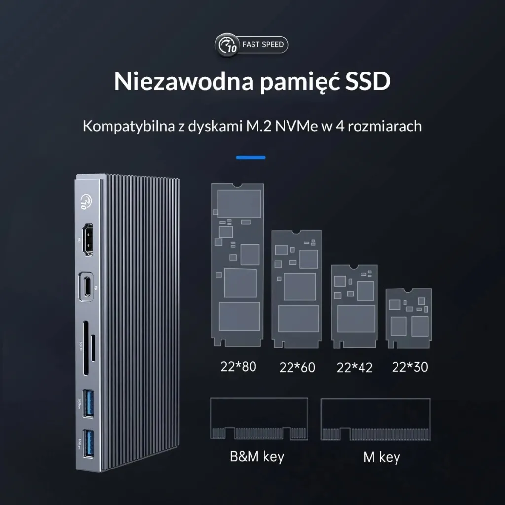 Hub Orico 9w1, NVMe, gri - 4