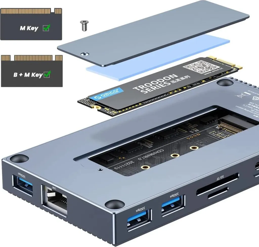 Hub Orico 9w1, NVMe, gri - 6