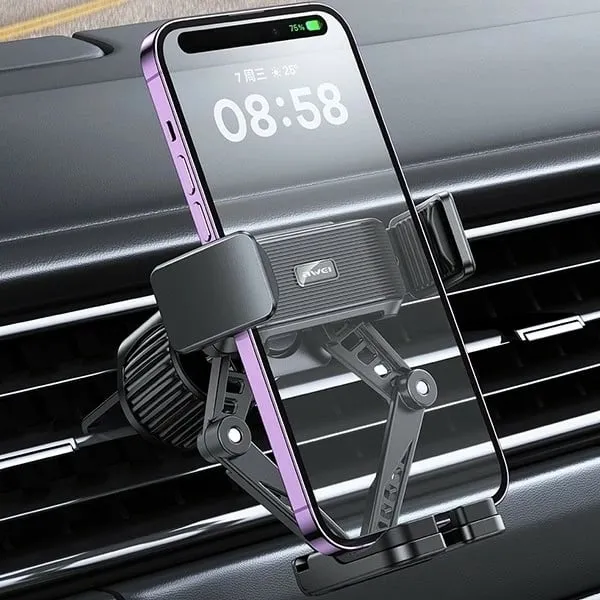 Mbajtëse telefoni për veturë Awei X39, gravitet, për grilë ajri, e zezë - 6