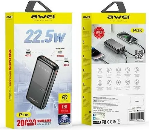 Powerbank Awei P13K, 20000mAh, 22.5W, i zi - 2