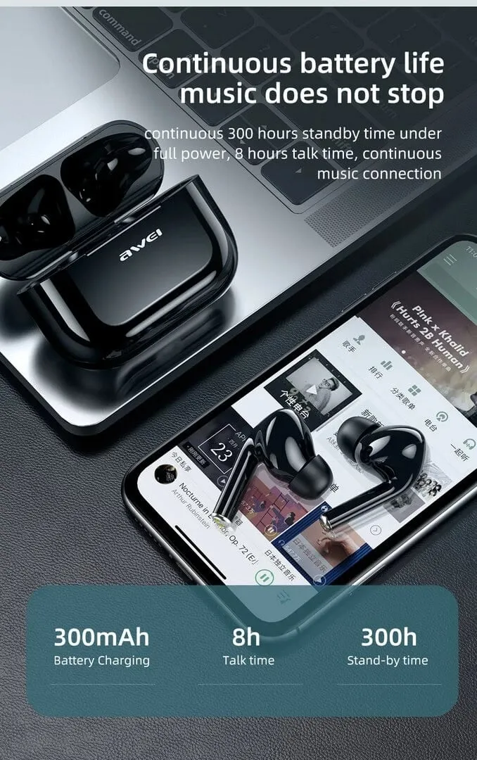 Kufje Me Bluetooth AWEI T29 (Bardhë) - 10