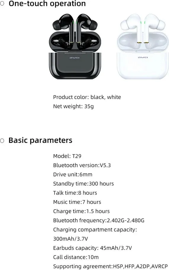 Kufje Me Bluetooth AWEI T29 (Zezë) - 15