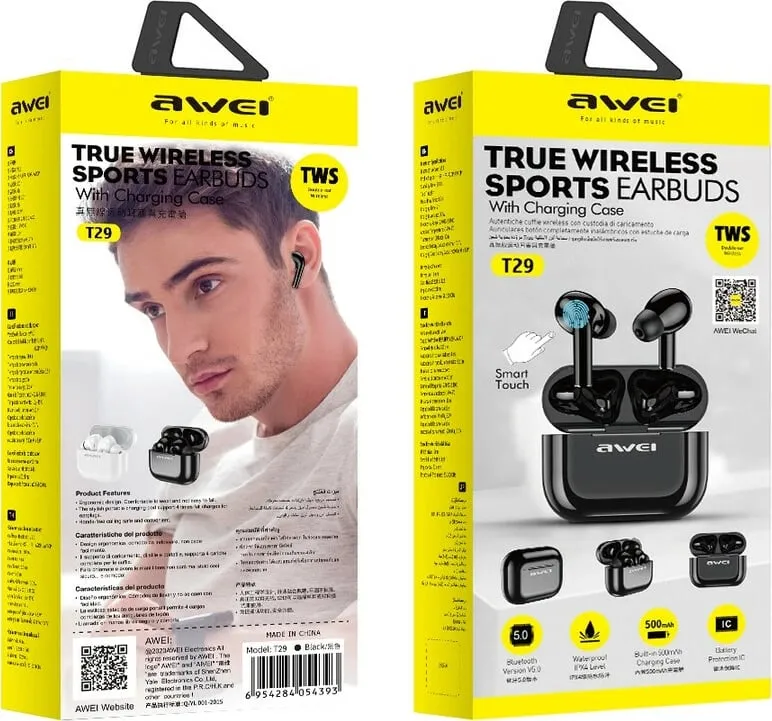 Kufje Me Bluetooth AWEI T29 (Zezë) - 4
