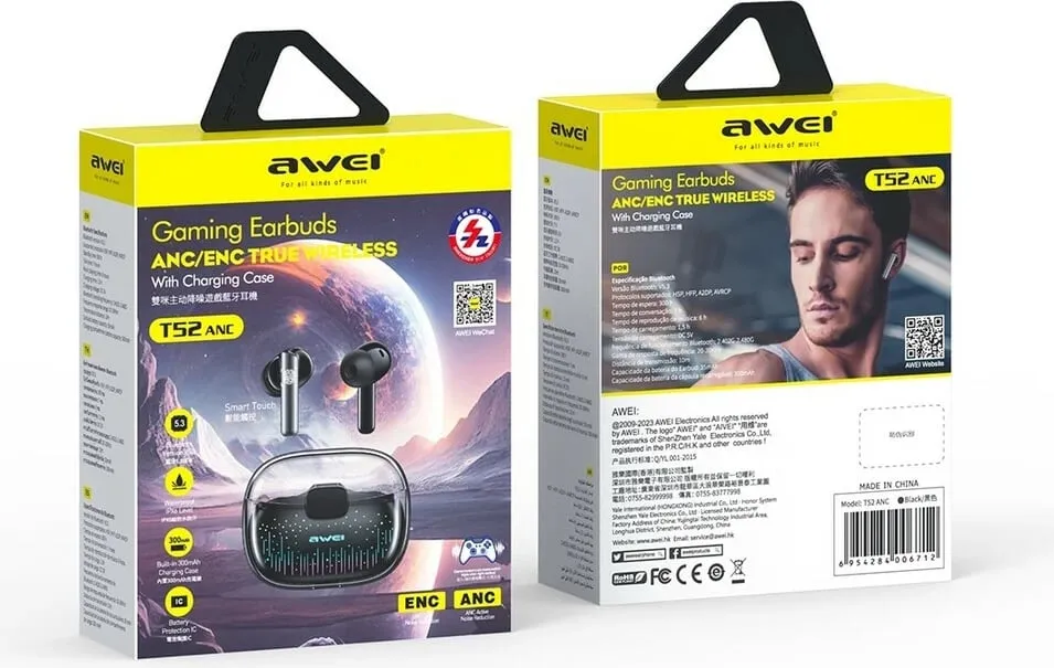 Kufje Me Bluetooth AWEI T52 ANC - 2