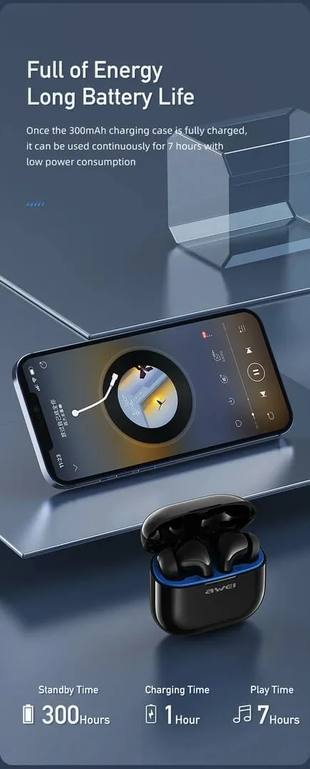 Kufje Me Bluetooth AWEI T1PRO (Bardhë) - 10