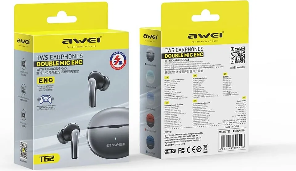 Kufje Me Bluetooth AWEI T62ENC (Mint) - 3