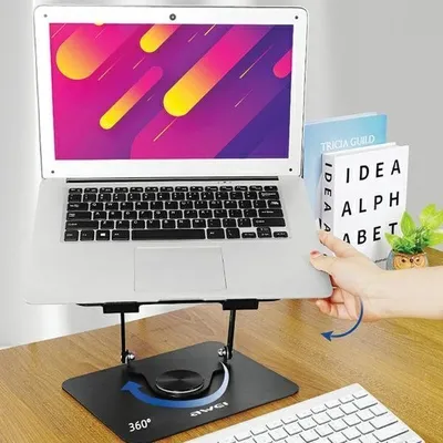 Mbajtës laptopi Awei X46, 360 gradë, deri 16", i zi - 4
