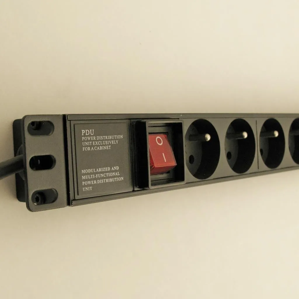 Kabllo elektrike NetRack 19'', 1U, 230V/16A, 8 priza, e zezë - 1