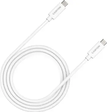 Kabllo USB Canyon RBLPOD00002, USB C në USB C, 1 m, e bardhë