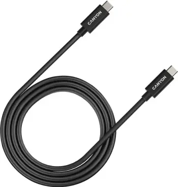 Kabllo Canyon UC-44, USB-C në USB-C, 40Gbps, 240W, 1m, e zezë