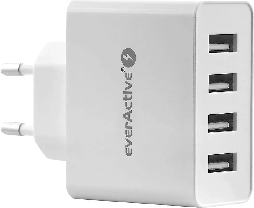Karikues EverActive SC-400, 4x USB-A, 5A, i bardhë - 1