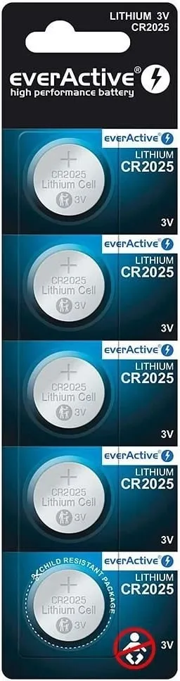 Bateri Lithium mini everActive CR2025, 5 copë - 1