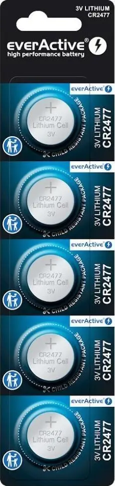 Bateri litium everActive CR2477, 800 mAh, 3V, set 5 copë
