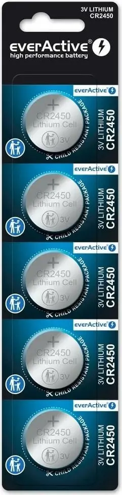 Bateri litium EverActive CR2450, set 5 copë
