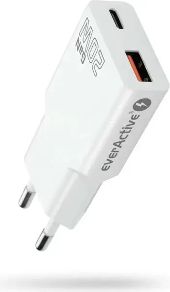 Karikues muri Everactive 20W, 1x USB, 1x USB C, i bardhë
