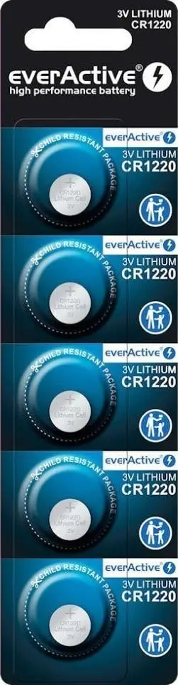 Bateri litium everActive CR1220, 40 mAh, set 5 copë