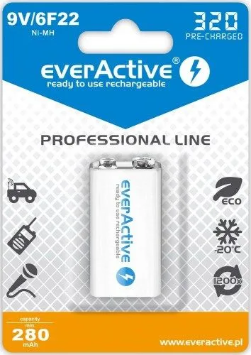 Bateri everActive Professional Line 9V 320mAh, 1 copë - 1