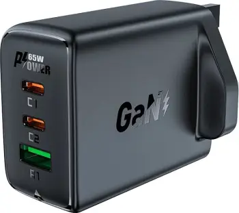 Karikues muri Acefast A44, 65W, 3 porta (2xUSB-C, 1xUSB-A), GaN, prizë UK, Bardhë