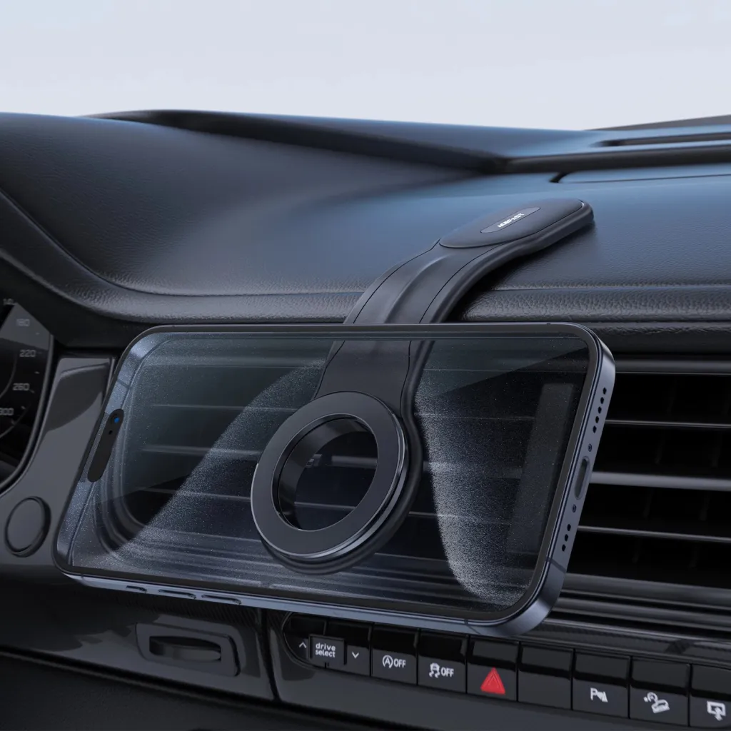 Mbajtës magnetik për makinë Acefast D19 për panel, i zi - 5