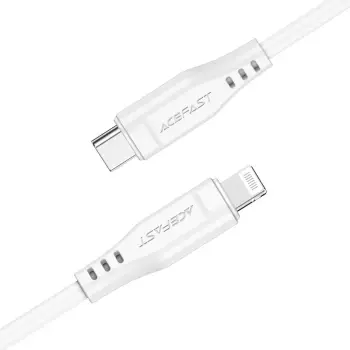 Kabllo Acefast C3-01 USB-C në Lightning, 1.2m, 30W, e bardhë