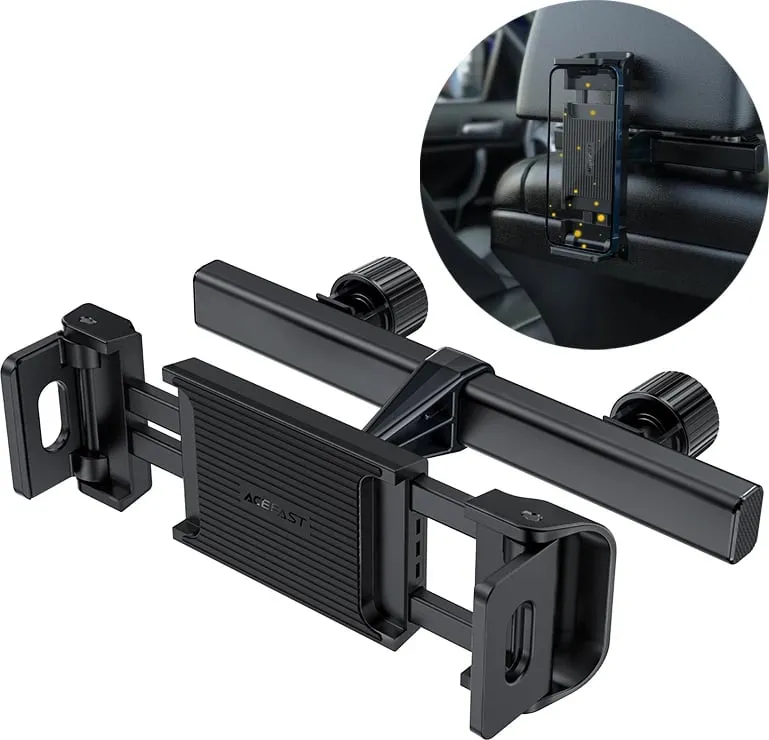 Mbajtës për mbështetëse koke makine Acefast D8, për celular dhe tablet, 135-230mm, zi - 1